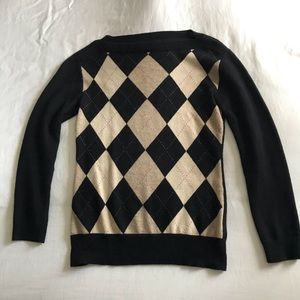 Banana Republic 100% cashmere argyle sweater XS